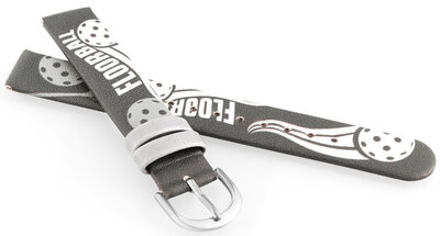 Leatherette strap JVD RJ7234.1 14mm, Grey, Children's