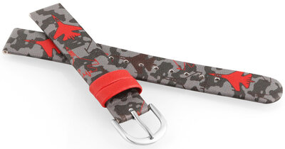Leatherette strap JVD RJ7235.1 14mm, Grey, Children's