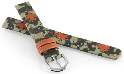 Leatherette strap JVD RJ7235.2 14mm, Green, Children's