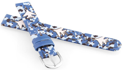Leatherette strap JVD RJ7235.3 14mm, Blue, Children's