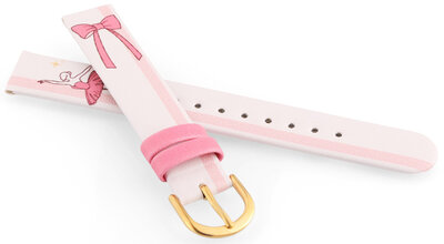 Leatherette strap JVD RJ7236.1 14mm, Pink, Children's
