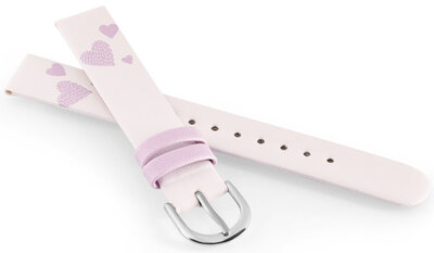 Leatherette strap JVD RJ7237.1 14mm, Pink, Children's