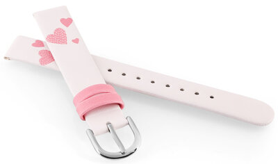 Leatherette strap JVD RJ7237.3 14mm, Pink, Children's