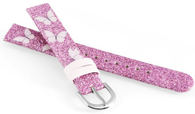 Leatherette strap JVD RJ7238.1 14mm, purple, Children's