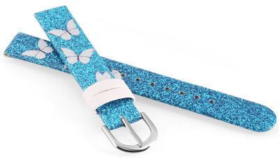 Leatherette strap JVD RJ7238.2 14mm, Blue, Children's