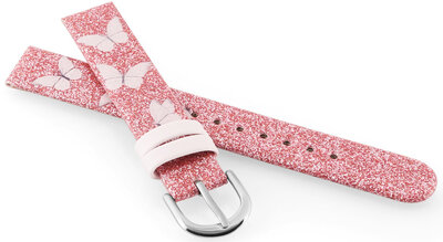 Leatherette strap JVD RJ7238.3 14mm, Pink, Children's
