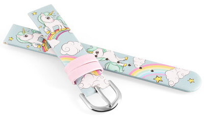 Leatherette strap JVD RJ7239.2 14mm, Blue, Children's