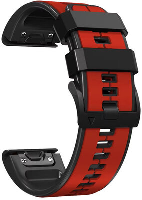 Silicone strap Ricardo 22mm (pro Garmin Fenix 8/7/6 (47mm), Epix 2 aj.), Red, QuickFit