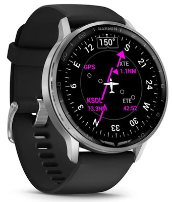Garmin D2 Air X15, Silver/Black Silicone band