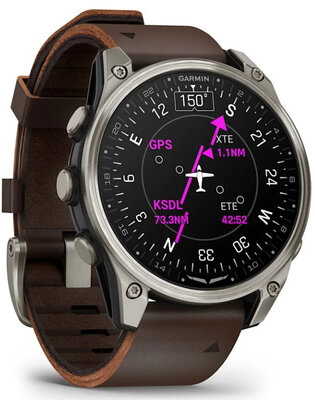 Garmin D2 Mach 2 47mm (Premium), Oxford Brown Leather Band (+ extra strap)