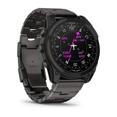 Garmin D2 Mach 2 51mm (Premium), Carbon Gray DLC Titanium with Vented Titanium Bracelet (+ extra strap)
