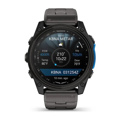 Garmin D2 Mach 2 51mm (Premium), Carbon Gray DLC Titanium with Vented Titanium Bracelet (+ extra strap)