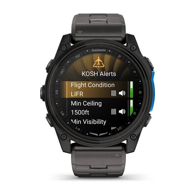 Garmin D2 Mach 2 51mm (Premium), Carbon Gray DLC Titanium with Vented Titanium Bracelet (+ extra strap)