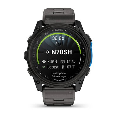 Garmin D2 Mach 2 51mm (Premium), Carbon Gray DLC Titanium with Vented Titanium Bracelet (+ extra strap)
