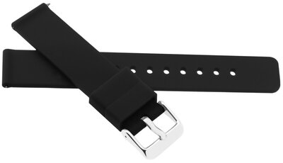 Silicone strap JVD RJ7198.3, black, size 24, Quick Release, men's