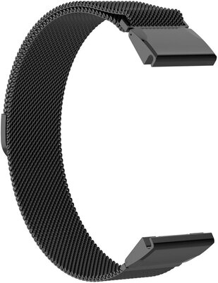 Steel bracelet Ricardo 22mm (pro Garmin Fenix 8/7/6 (47mm), Epix 2 aj.), Milanese, black, QuickFit