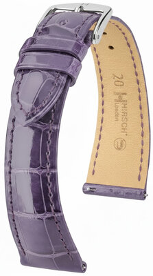 Leather strap Hirsch London L 04307084-2, purple, alligator leather, length L, Quick Release