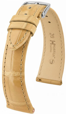 Leather strap Hirsch London L 04307090-2, beige, alligator leather, length L, Quick Release