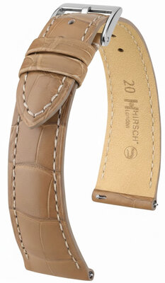 Leather strap Hirsch London L 04307099-2, beige, alligator leather, length L, Quick Release