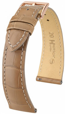 Leather strap Hirsch London L 04307099-7, beige, alligator leather, length L, Quick Release
