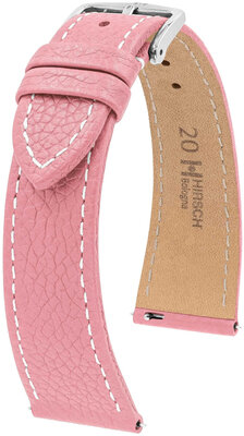 Leather strap Hirsch Bologna 01802122-2, Pink, veal, Quick Release