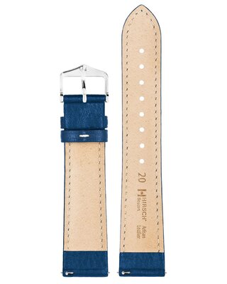 Leather strap Hirsch Boston L 01302080-2, blue, calfskin, length L, Quick Release