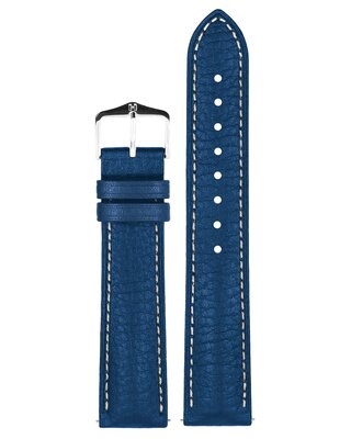 Leather strap Hirsch Boston L 01302080-2, blue, calfskin, length L, Quick Release