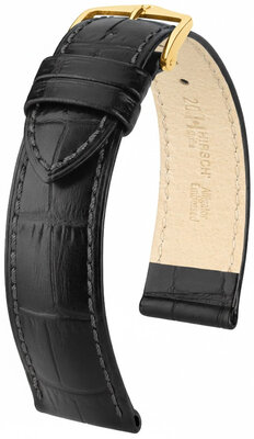 Leather strap Hirsch Duke 01028150NQ-1, black, veal