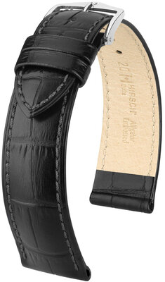 Leather strap Hirsch Duke 01028150NQ-2, black, veal