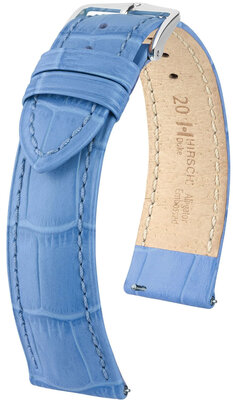 Leather strap Hirsch Duke 01028183-2, Blue, veal, Quick Release