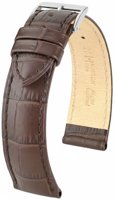 Leather strap Hirsch Duke L 01028010NQ-2, brown, calf leather, length L