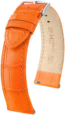Leather strap Hirsch Duke L 01028076-2, orange, calf leather, length L, Quick Release