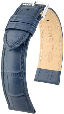 Leather strap Hirsch Duke L 01028080NQ-2, blue, calfskin, length L