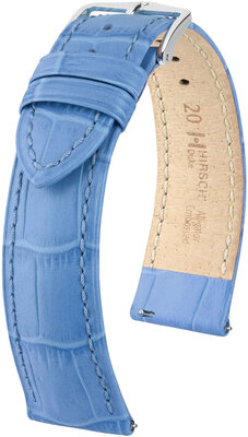 Leather strap Hirsch Duke L 01028083-2, blue, calf leather, length L, Quick Release