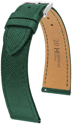 Leather strap Hirsch Giffone L 01875040-2, green, calfskin, length L, Quick Release