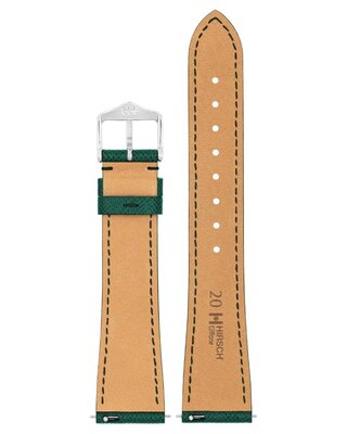 Leather strap Hirsch Giffone L 01875040-2, green, calfskin, length L, Quick Release