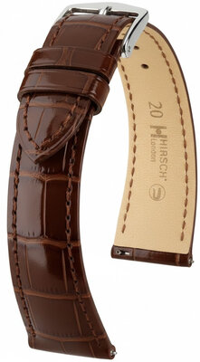 Leather strap Hirsch London 04207110-2, Brown, alligator skin, Quick Release
