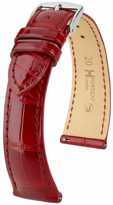 Leather strap Hirsch London 04207120-2, Red, alligator skin, Quick Release