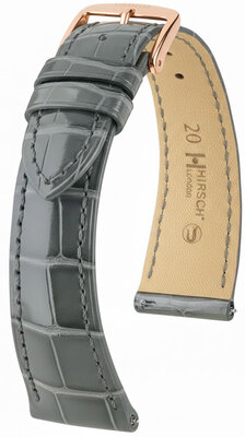 Leather strap Hirsch London 04207130-7, Grey, alligator skin, Quick Release