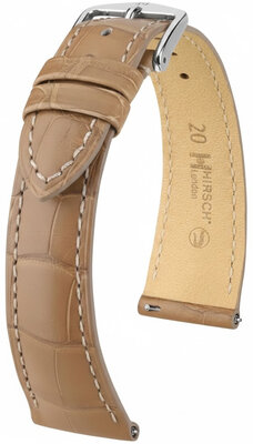 Leather strap Hirsch London 04207199-2, Beige, alligator skin, Quick Release