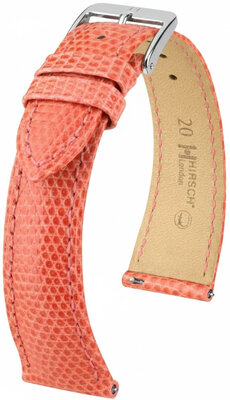Leather strap Hirsch London 04266122-2, orange, lizard skin, Quick Release