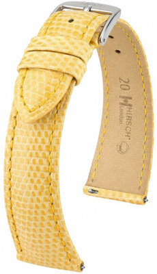 Leather strap Hirsch London 04266173-2, Yellow, lizard skin, Quick Release