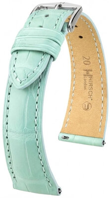 Leather strap Hirsch London L 04207081-2, blue, alligator leather, length L, Quick Release
