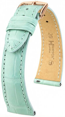 Leather strap Hirsch London L 04207081-7, blue, alligator leather, length L, Quick Release