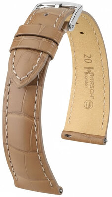 Leather strap Hirsch London L 04207099-2, beige, alligator leather, length L, Quick Release