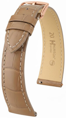 Leather strap Hirsch London L 04207099-7, beige, alligator leather, length L, Quick Release