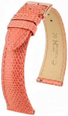 Leather strap Hirsch London L 04266022-7, orange, lizard leather, length L, Quick Release
