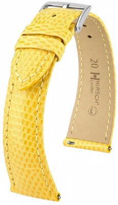 Leather strap Hirsch London L 04266072-2, yellow, lizard leather, length L, Quick Release