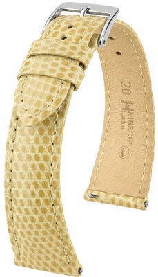 Leather strap Hirsch London L 04266090-2, beige, lizard leather, length L, Quick Release
