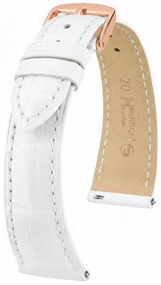 Leather strap Hirsch London L 04307000-7, white, alligator leather, length L, Quick Release